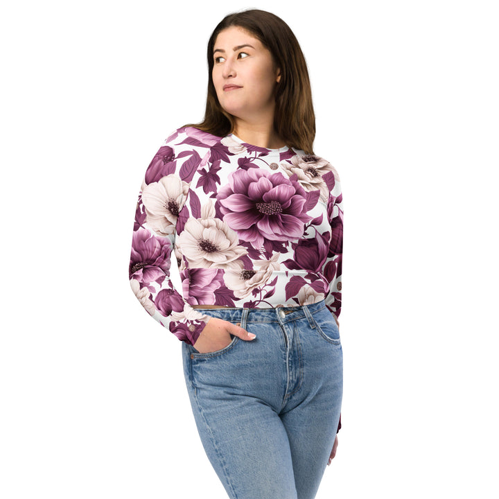 [Floral Bloom] Mauvin Flo Long Sleeve Crop Top T-shirt The Hyper Culture