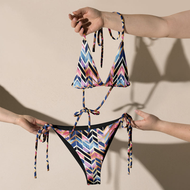[GeoModa] Kleido Fishbone String Bikini Swimsuit The Hyper Culture