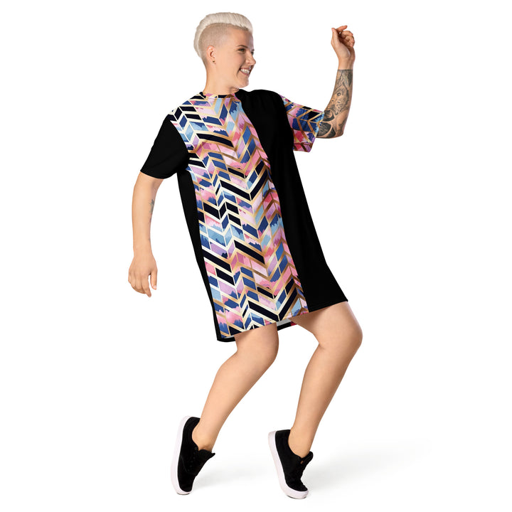 [GeoModa] Kleido Fishbone T-shirt dress Dress The Hyper Culture