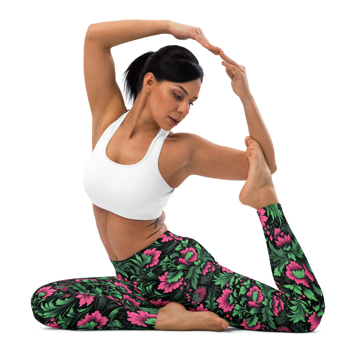 [Floral Bloom] Mystic Flora Yoga Leggings Leggings The Hyper Culture