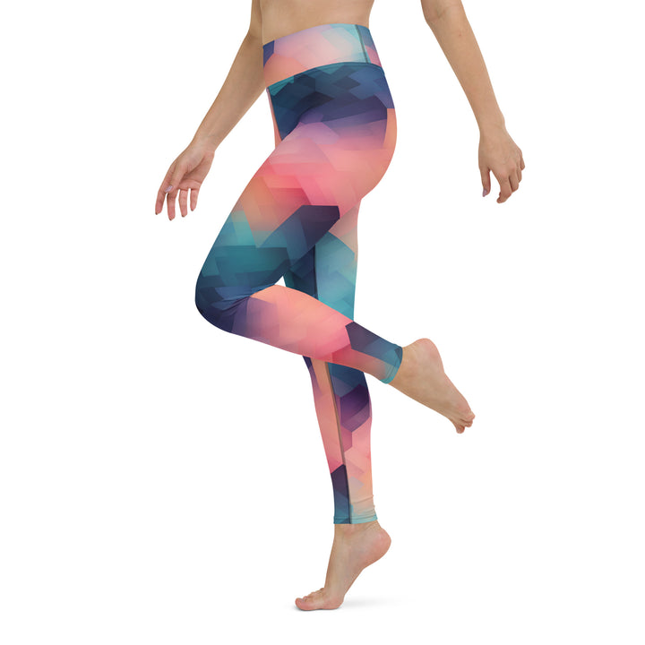 [GeoModa] Cubic Blush Yoga Leggings Leggings The Hyper Culture