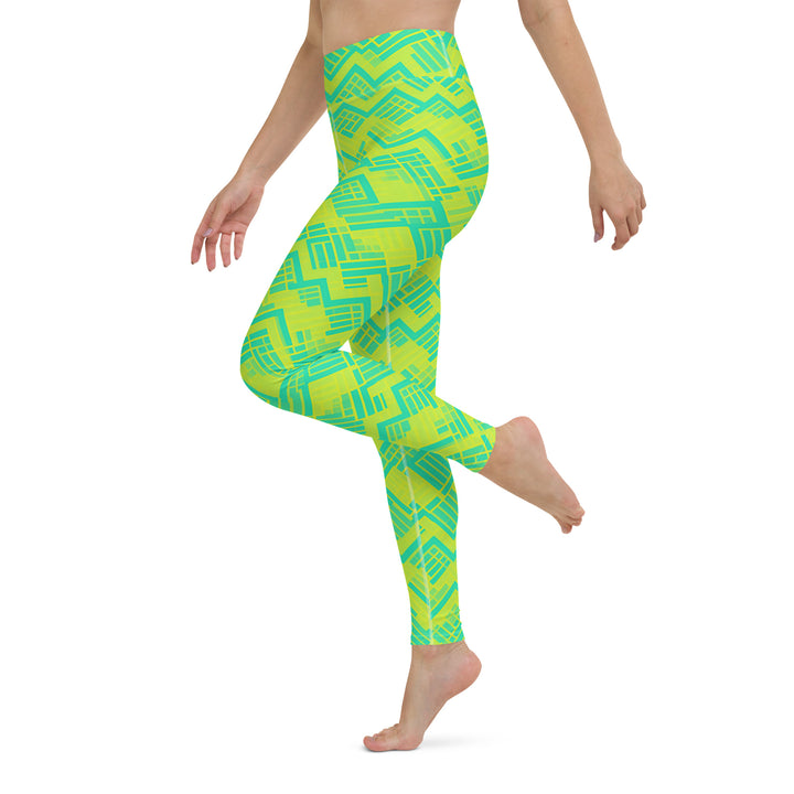 [GeoModa] Lemon Zest Yoga Leggings Leggings The Hyper Culture