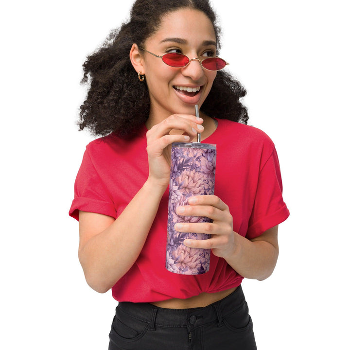 [Floral Bloom] Pink Bliss Stainless steel tumbler Tumblers The Hyper Culture
