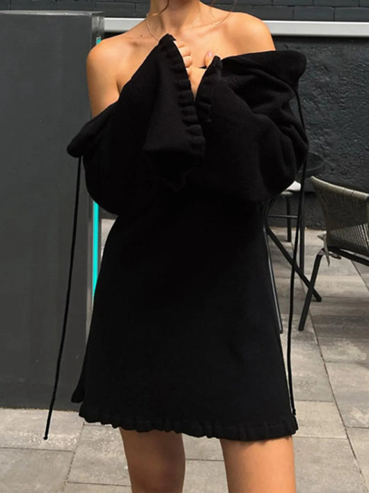 sleeve backless knitted dress Balenciaga Metallic Knit Backless Mini Dress