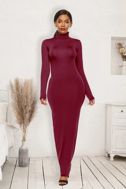 long sleeve bodycon dress burgundy Kaiia exclusive knit long sleeve bodycon maxi dress in burgundy