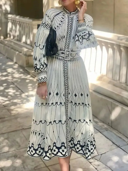 long shirt dress with belt Suncatcher Belted Button-Front Maxi Shirt Dress alist100