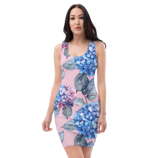 [Floral Bloom] Blushing Hydrangea Bodycon Dress