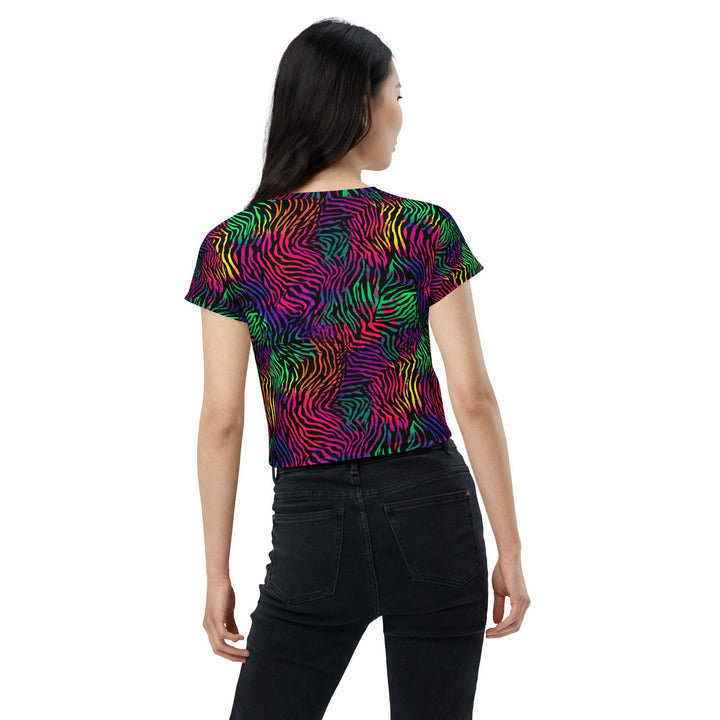 [Wild Side] Neon Zebra Crop Tee  The Hyper Culture