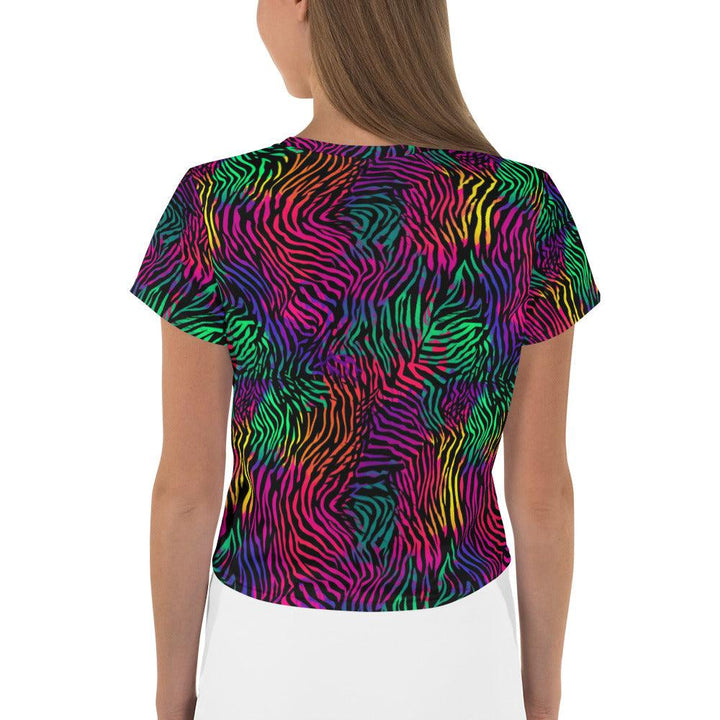 [Wild Side] Neon Zebra Crop Tee  The Hyper Culture