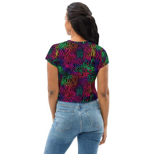 [Wild Side] Neon Zebra Crop Tee  The Hyper Culture