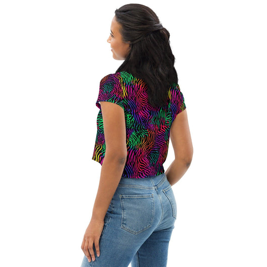 [Wild Side] Neon Zebra Crop Tee  The Hyper Culture