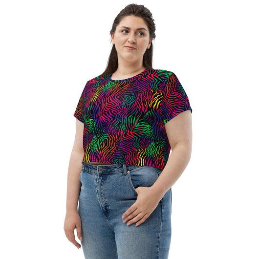 [Wild Side] Neon Zebra Crop Tee  The Hyper Culture