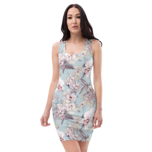 [Floral Bloom] Blue Orchid Short Dress Dress The Hyper Culture