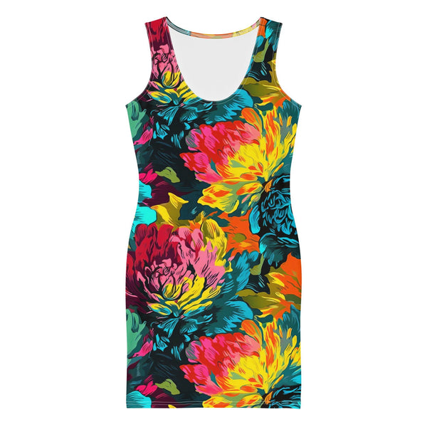 [Floral Bloom] Neon Short Dress Dress The Hyper Culture