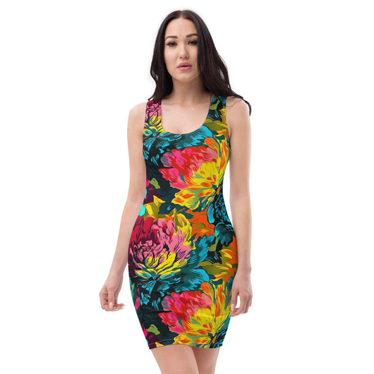 [Floral Bloom] Neon Short Dress Dress The Hyper Culture