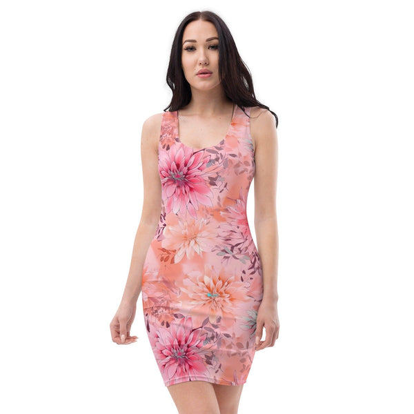 [Floral Bloom] Pink Love Short Dress Dress The Hyper Culture