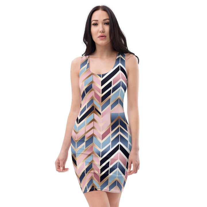 [GeoModa] Glit Fishbone Short Dress Dress The Hyper Culture