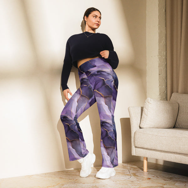 [Luxe Chic] Amethyst Gleam Flare Leggings