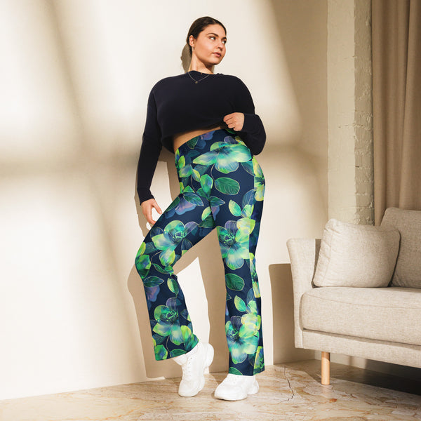 [Floral Bloom] Electric Flora Flare Leggings