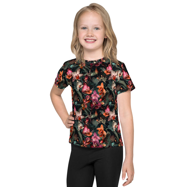 [Floral Bloom] Orchid Kids Crew Neck T-shirt