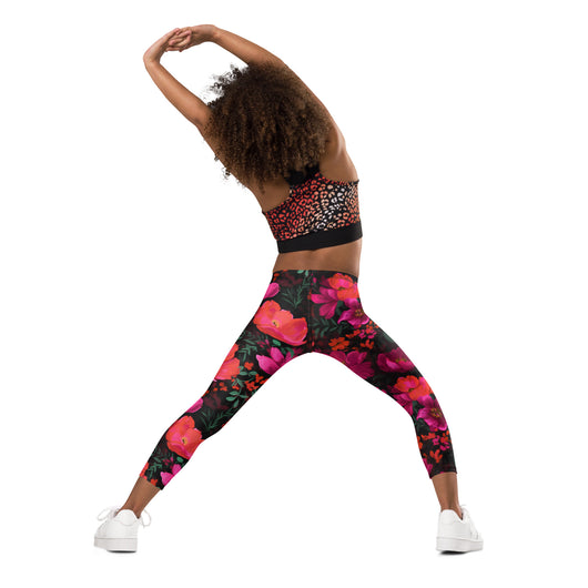 [Floral Bloom] Night Flora Kid's Leggings Kids Leggings The Hyper Culture