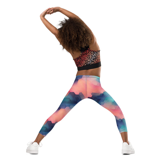 [GeoModa] Cubic Blush Kid's Leggings Kids Leggings The Hyper Culture