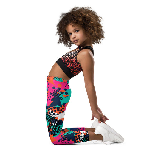 [GeoModa] Digital Chaos Kid's Leggings Kids Leggings The Hyper Culture