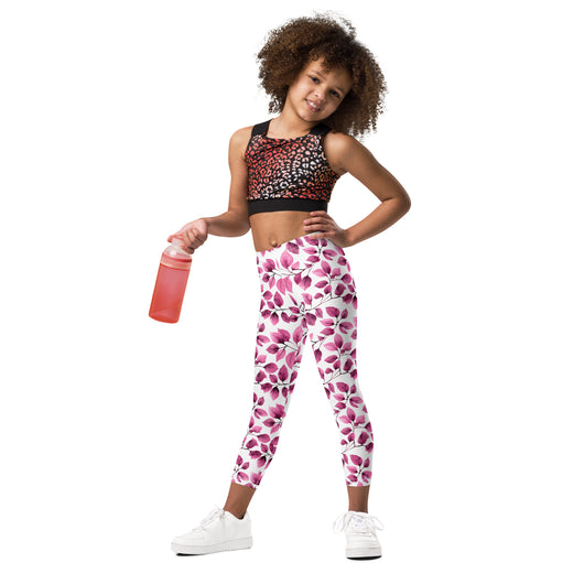 [Floral Bloom] Love Leaf Kid's Leggings Kids Leggings The Hyper Culture