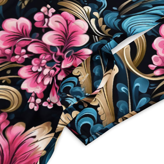 [Floral Bloom] Royal Flora Long Sleeve Midi Dress Dress The Hyper Culture