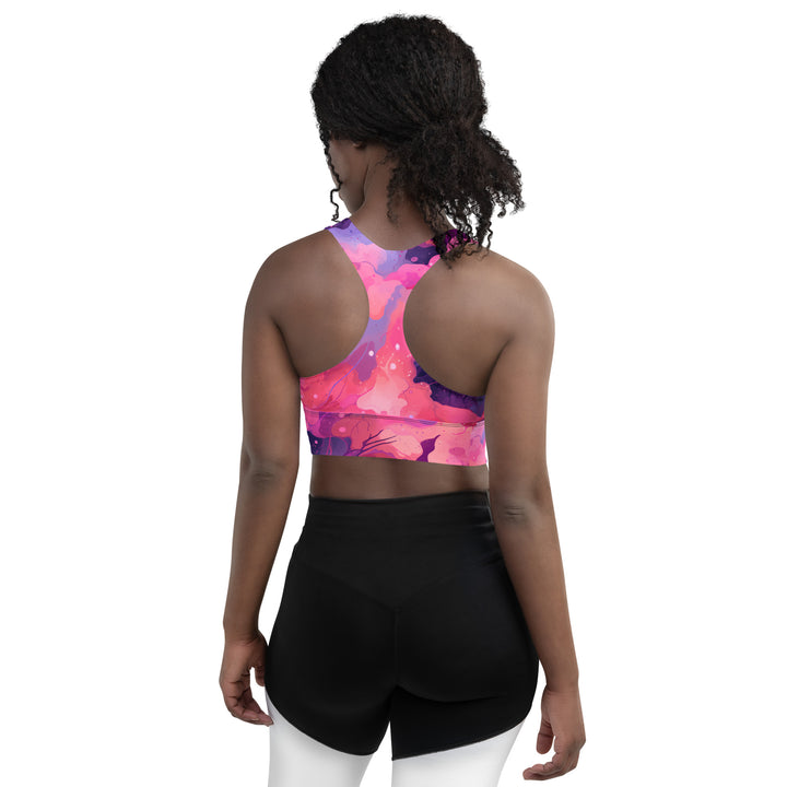 [Luxe Chic] Blush Galactic Longline Sports Bra Sports Bra The Hyper Culture