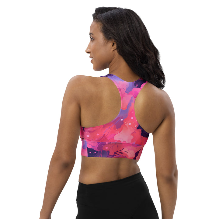 [Luxe Chic] Blush Galactic Longline Sports Bra Sports Bra The Hyper Culture