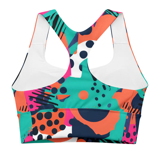 [GeoModa] Digital Chaos Longline Sports Bra Sports Bra The Hyper Culture