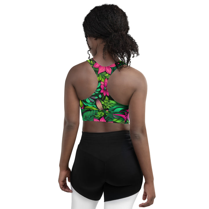 [Floral Bloom] Wild Flora Longline sports bra Sports Bra The Hyper Culture