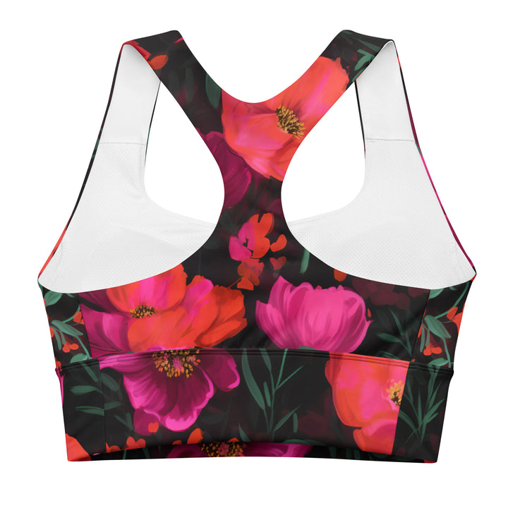 [Floral Bloom] Night Flora Longline sports bra Sports Bra The Hyper Culture
