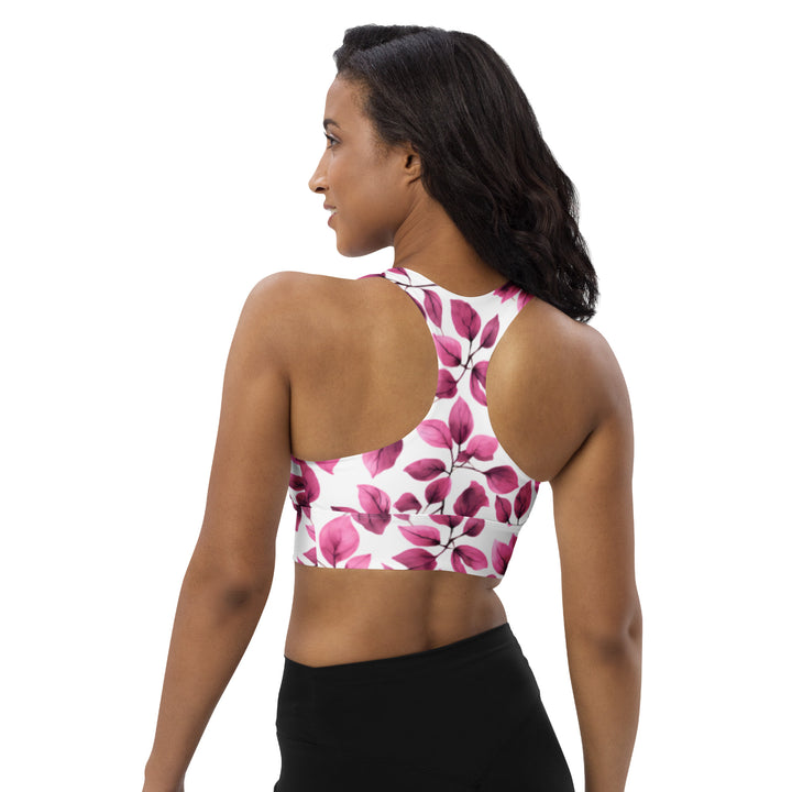 [Floral Bloom] Love Leaf Longline Sports Bra Sports Bra The Hyper Culture