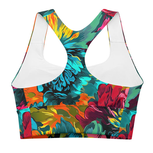 [Floral Bloom] Neon Longline Sports Bra Sports Bra The Hyper Culture