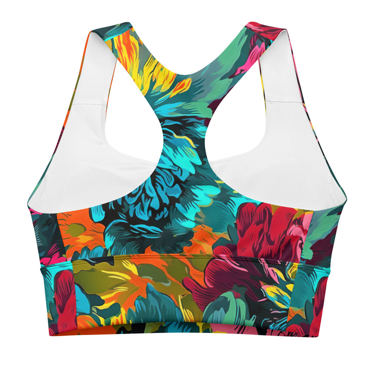 [Floral Bloom] Neon Longline Sports Bra Sports Bra The Hyper Culture