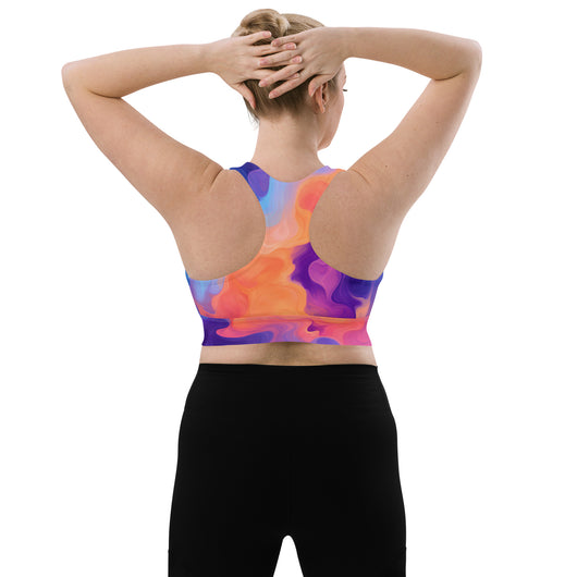 [Luxe Chic] Flamin Hot Longline Sports Bra Sports Bra The Hyper Culture