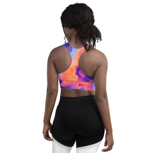 [Luxe Chic] Flamin Hot Longline Sports Bra Sports Bra The Hyper Culture