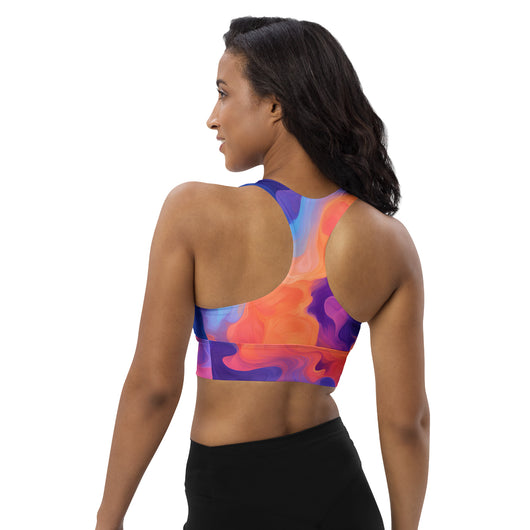 [Luxe Chic] Flamin Hot Longline Sports Bra Sports Bra The Hyper Culture