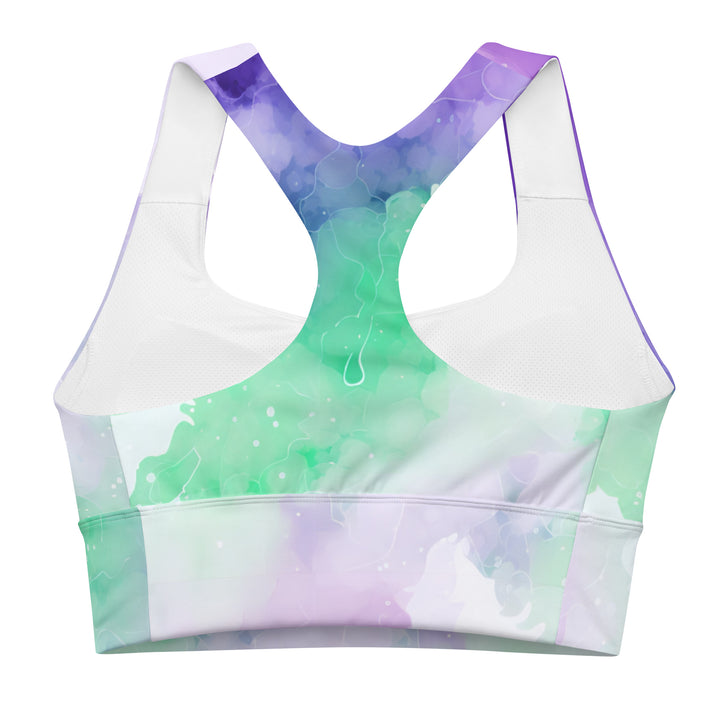[Luxe Chic] Inky Spill Longline Sports Bra Sports Bra The Hyper Culture