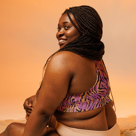 [Wild Side] Purple Stripie Longline Sports Bra Sports Bra The Hyper Culture