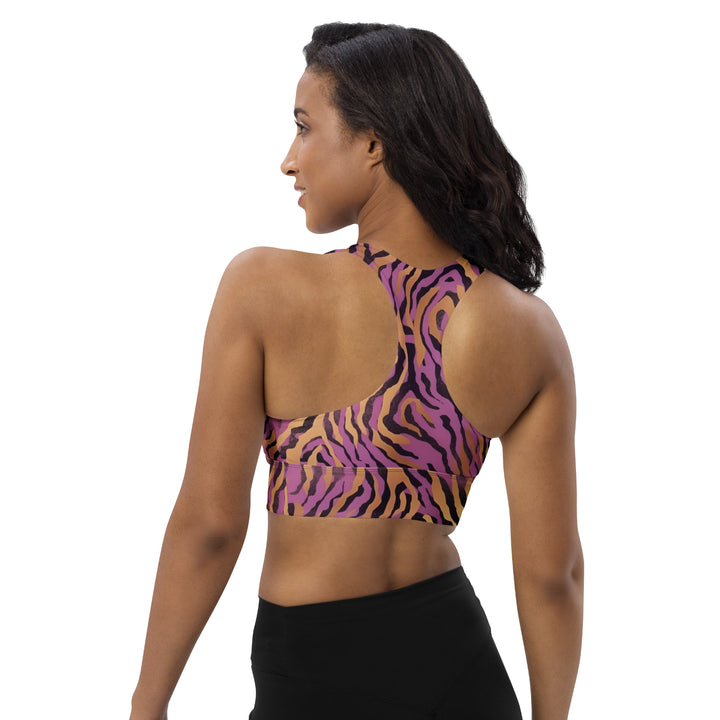 [Wild Side] Purple Stripie Longline Sports Bra Sports Bra The Hyper Culture