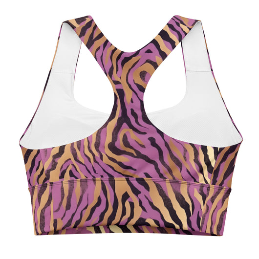 [Wild Side] Purple Stripie Longline Sports Bra Sports Bra The Hyper Culture