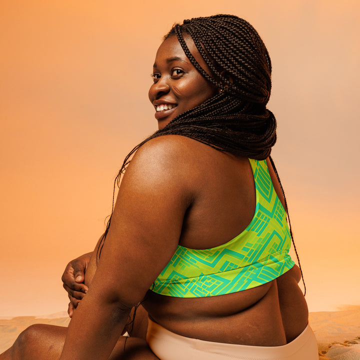 [GeoModa] Lemon Zest Longline Sports Bra Sports Bra The Hyper Culture