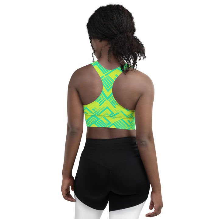 [GeoModa] Lemon Zest Longline Sports Bra Sports Bra The Hyper Culture
