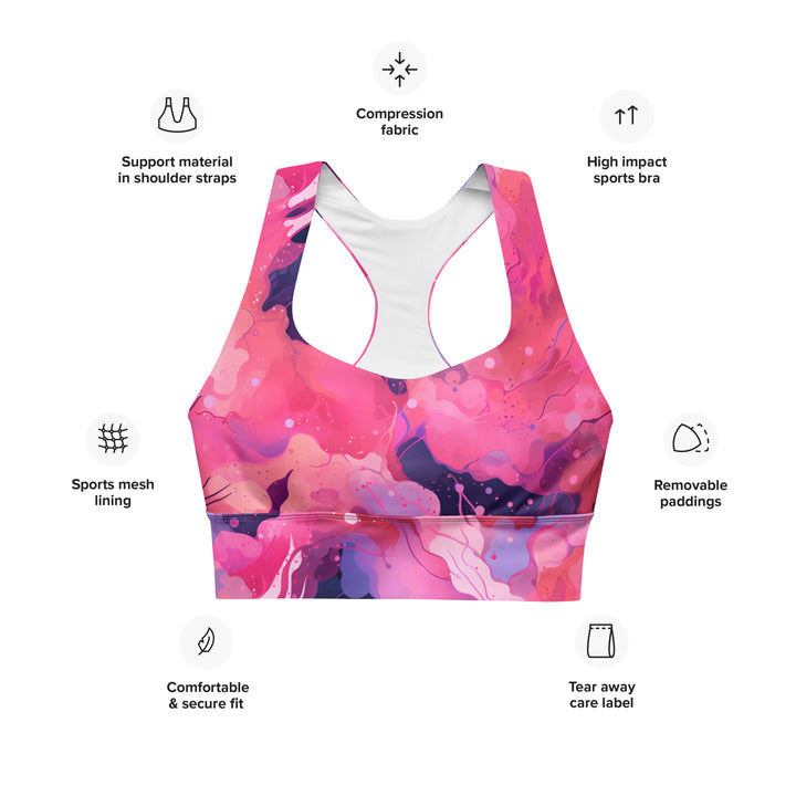 [Luxe Chic] Blush Galactic Longline Sports Bra Sports Bra The Hyper Culture