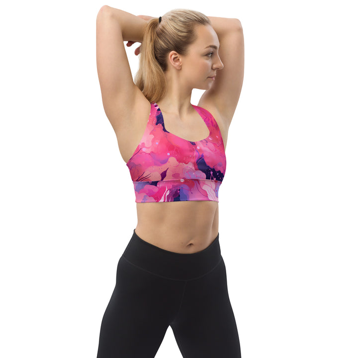[Luxe Chic] Blush Galactic Longline Sports Bra Sports Bra The Hyper Culture