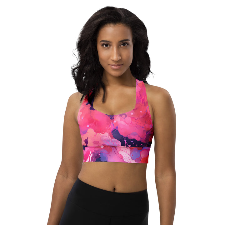 [Luxe Chic] Blush Galactic Longline Sports Bra Sports Bra The Hyper Culture
