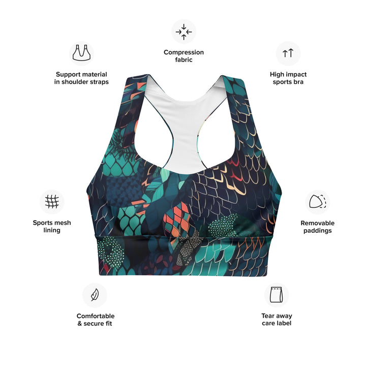 [Wild Side] Slick n Scale Longline sports bra Sports Bra The Hyper Culture